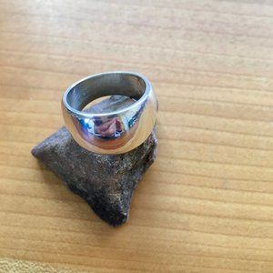 Slightly Tapered Wide Sterling Silver Band Ring